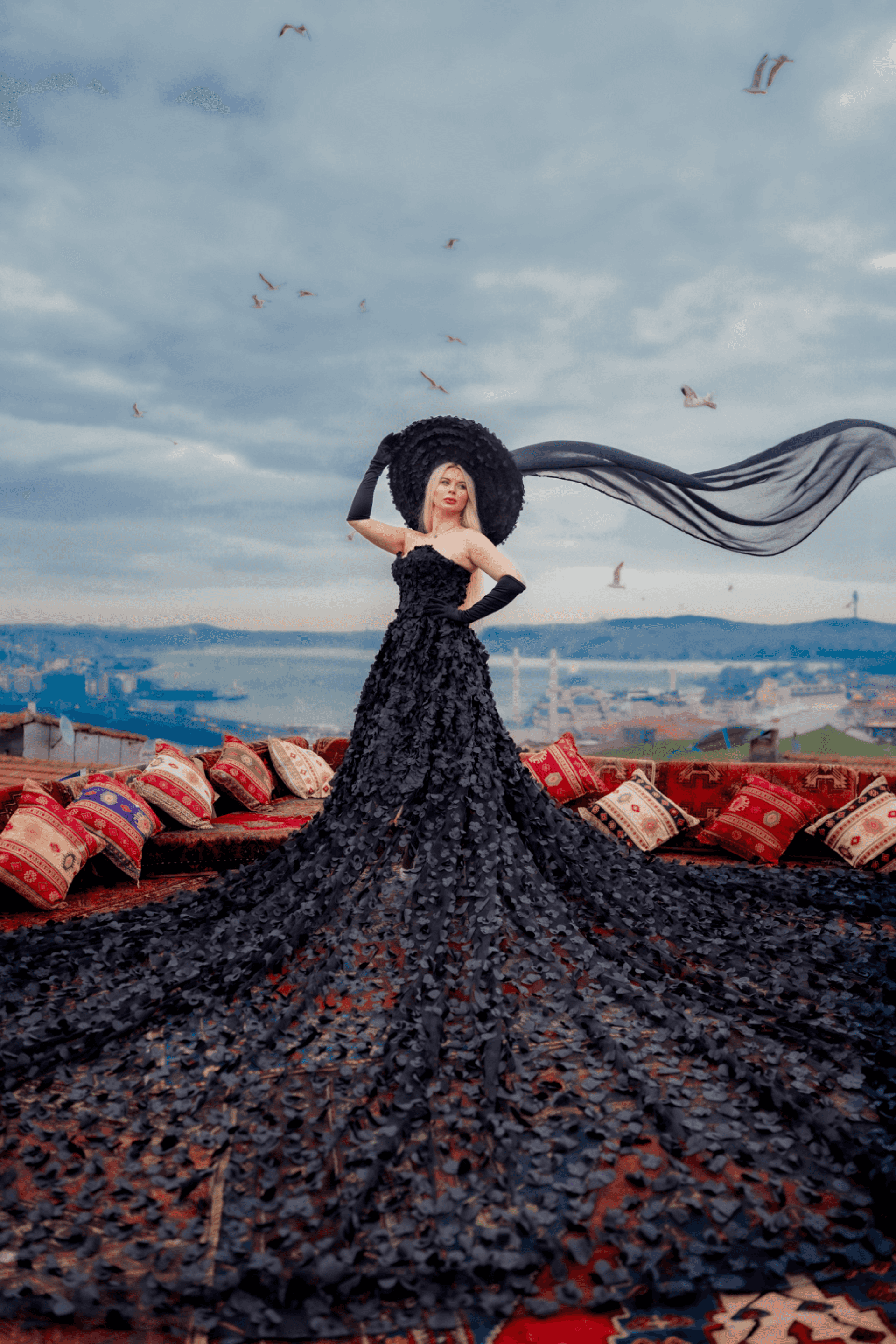 Rooftop-Fotoshooting in Istanbul